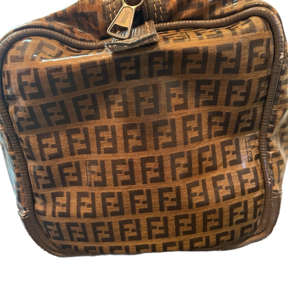Fendi Brown Logo Glassy Satchel - Picture 5 of 14